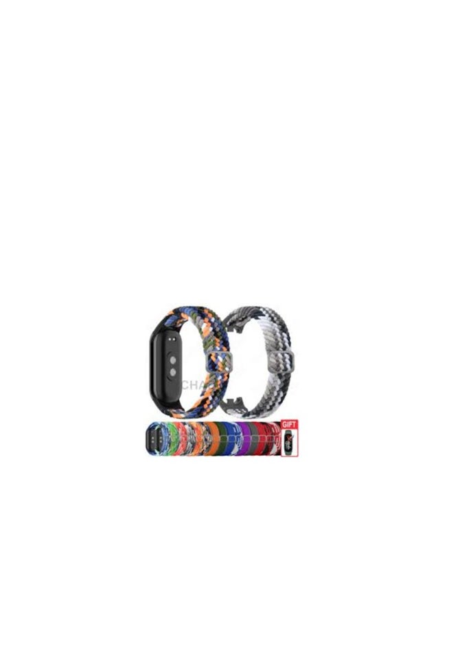 Generic Xiaomi Mi Band 9/Xiaomi Mi Band 8 strap, Braided Solo Loop for Xiaomi Band 8 Nylon Elastic Adjustable Replacement Wristband Xiaomi Smart Band 9/Xiaomi Smart Band 8 for Women Men  - Image 2