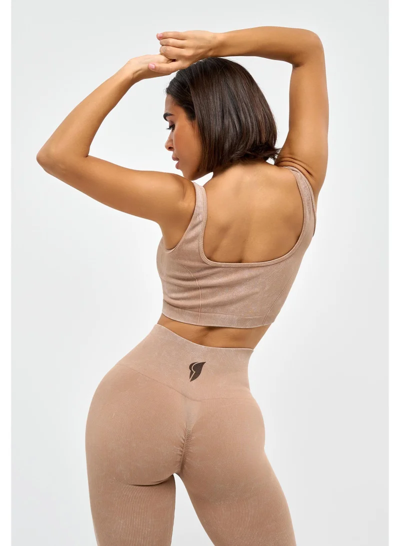 Bona Fide Marble Top Beige Marble Sports Bra for Women for Women | Best Price UAE