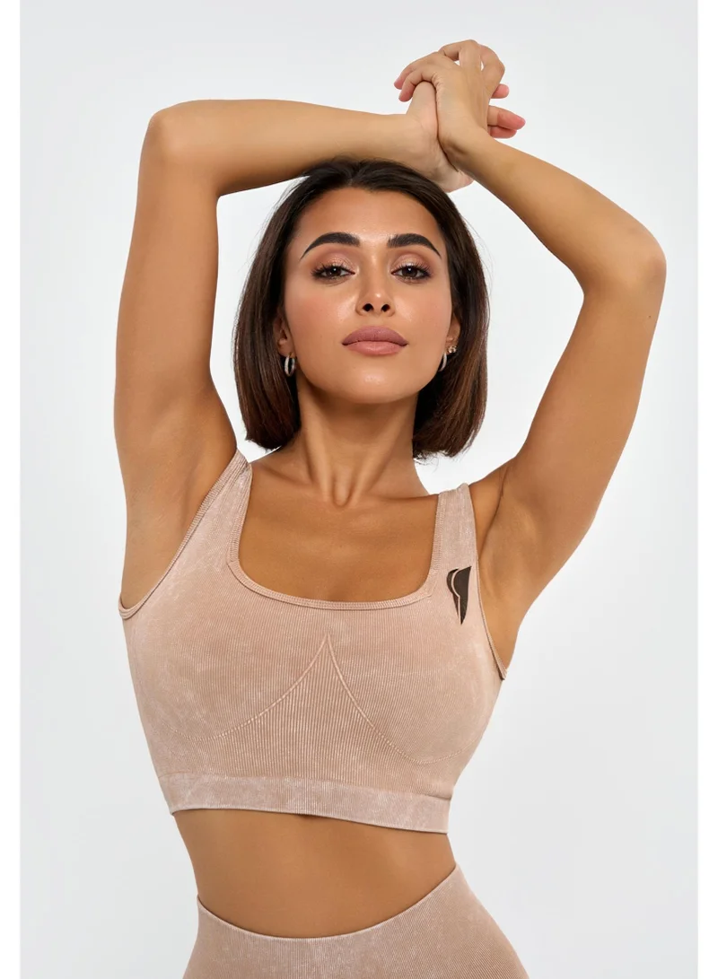 Bona Fide Marble Top Beige Marble Sports Bra for Women for Women | Best Price UAE