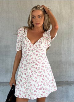 Collective The Label LADIES DRESS-CREAM PINK BOUQUET-  - Image 4