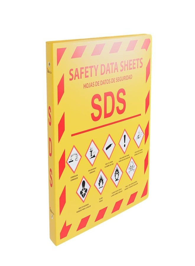 مجلد بيانات السلامة (SDS) أصفر للسلامة (YS)، عبوة واحدة - متطلبات 2024، شديد التحمل 1.5 بوصة، مجلد بيانات السلامة (SDS) بثلاث حلقات - Image 1