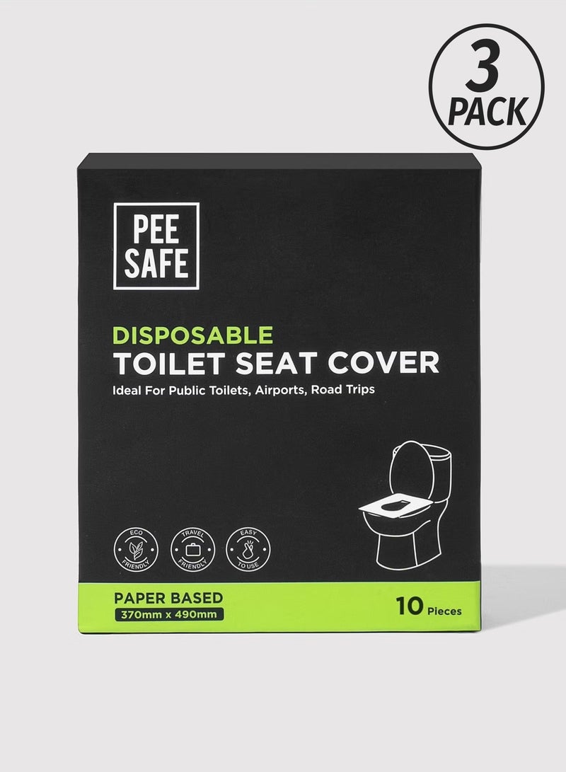بيساف بي سيف غطاء كرسي الحمام، تحمي من الجراثيم والبكتيريا، وتقلل من خطر الإصابة بالتهاب المسالك البولية، للسفر والمراحيض العامة - 10 حبة - 3 قطع - Image 1