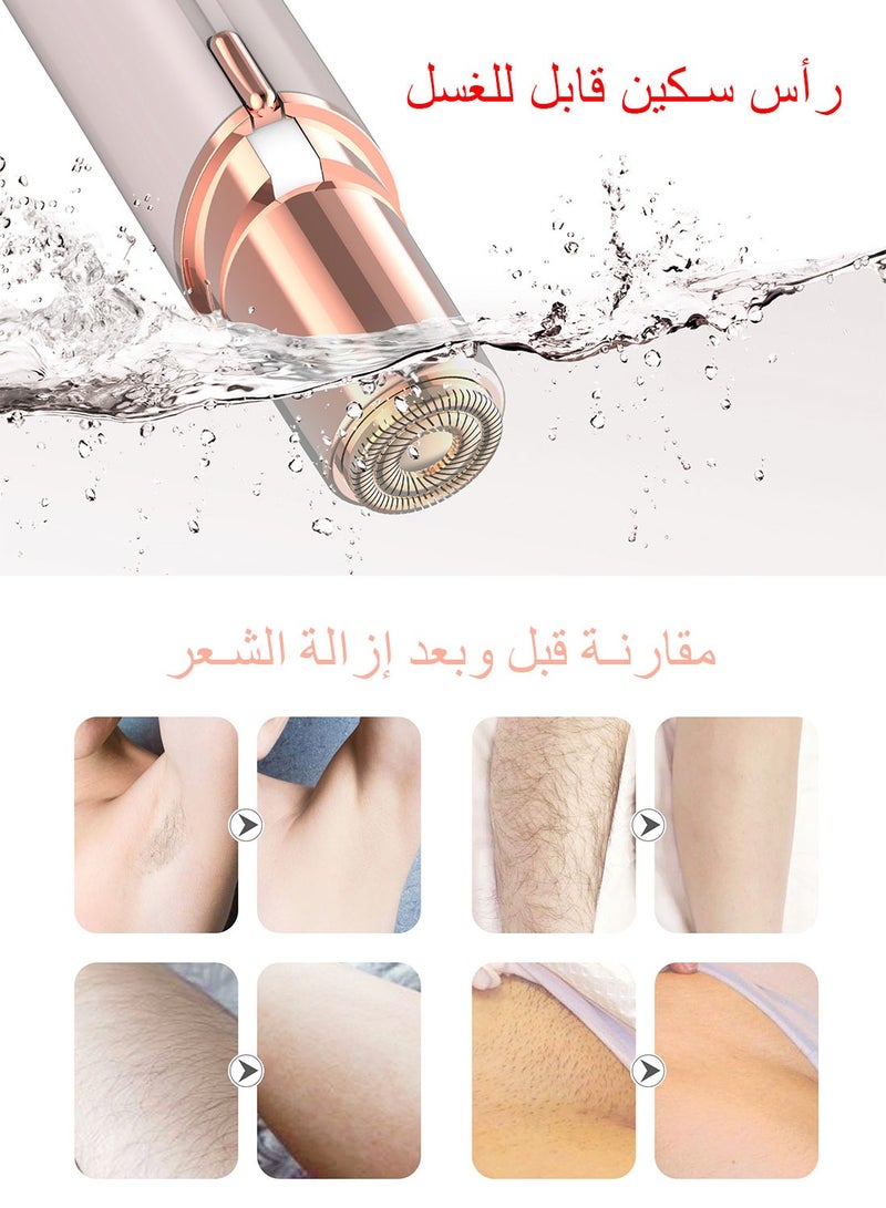 Syarme Facial Hair Removal for Women, Painless Hair Removal Device , Rechargeable Portable Womens Facial Hair Remover for Face, Upper Lip Chin, Underarms, Arms, Legs Etc, Included 2 Replacement Heads - Image 4