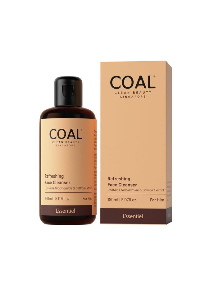 COAL CLEAN BEAUTY Refreshing Face Cleanser With Niacinamide & Saffron Extract| Deeply Cleanses, Refreshes & Resets Skin | Men | All Skin Types | 150Ml  - Image 2