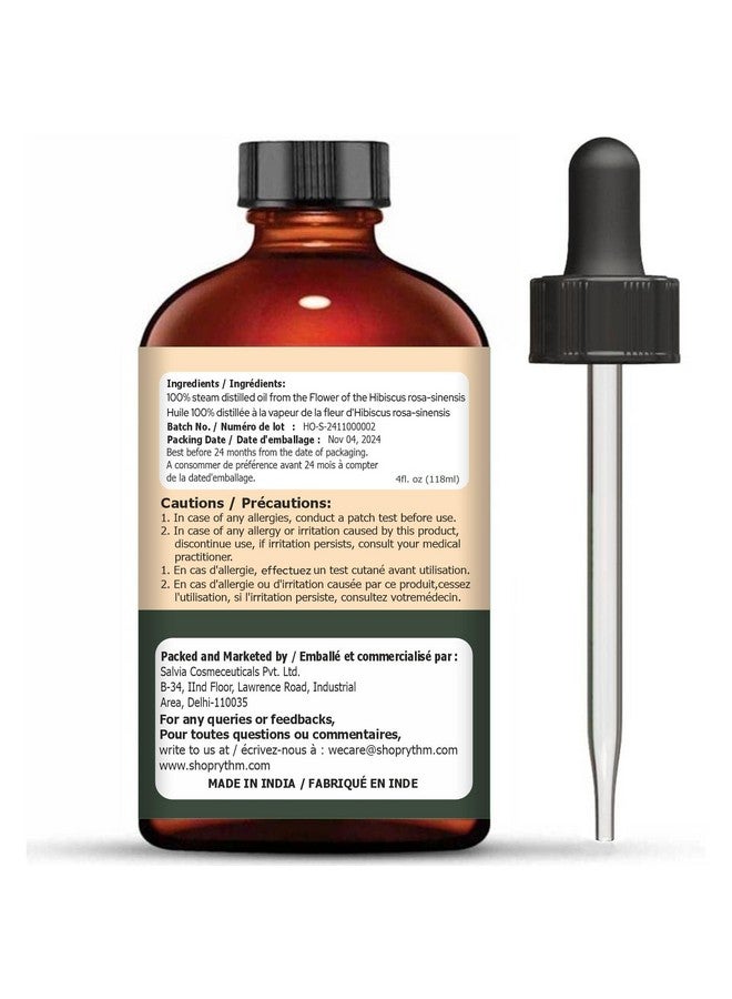 ORGANIC ZING زيت الكركديه العضوي (روزا سينينسيس) | زيت أساسي نقي وطبيعي للعناية بالبشرة، والعناية بالشعر والتدليك - 30 مل/1.01 أونصة سائلة - Image 3