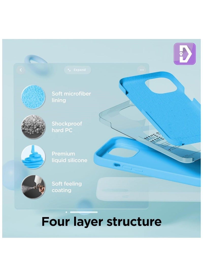 Delivus Iphone Silicone Case - Silky Soft Touch with Military Grade Drop Protection - Anti-Scratch Microfiber Lining - Shockproof Protective Phone Case Slim Thin Cover (Iphone 15 Plus, Blue) - Image 4
