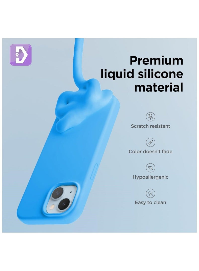 Delivus Iphone Silicone Case - Silky Soft Touch with Military Grade Drop Protection - Anti-Scratch Microfiber Lining - Shockproof Protective Phone Case Slim Thin Cover (Iphone 15 Plus, Blue) - Image 3