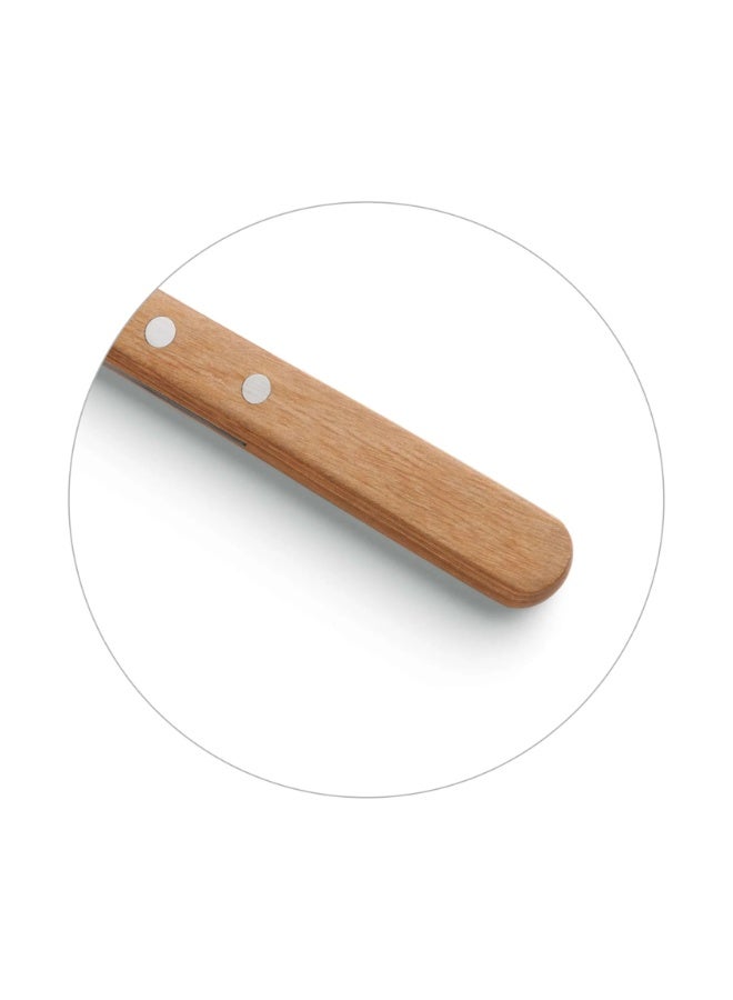 Amefa PIZZA Steak Knife Set of 12 with Wooden Handle, Professional Serrated Steak Knives for Meat Fish & Vegetarian Meals, Premium 18/10 Stainless Steel Blade, Razor-Sharp Micro Serrations, Classic Riveted Wood Handle, Durable Rust-Resistant Silver Finish, Ideal for Daily Dining BBQ Restaurants & Home Kitchens, Comfortable Grip, Long-Lasting Performance, European Quality Cutlery, Perfect for Cozy Dinners Summer Barbecues and Table Settings, Balanced Weight Design, Easy Cutting Without Tearing, Timeless Design Steak Knife Collection for KSA Homes - Image 2