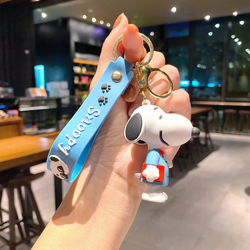Snoopy Charlie Keychain Cartoon Car Keyring Cute Bag Pendant Resin Figurine Gift