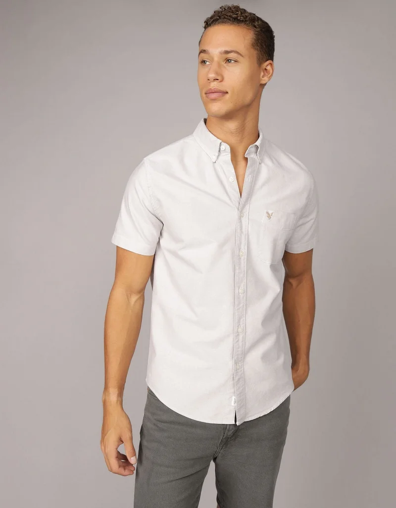 American Eagle AE Short-Sleeve Classic Fit Button-Up Shirt