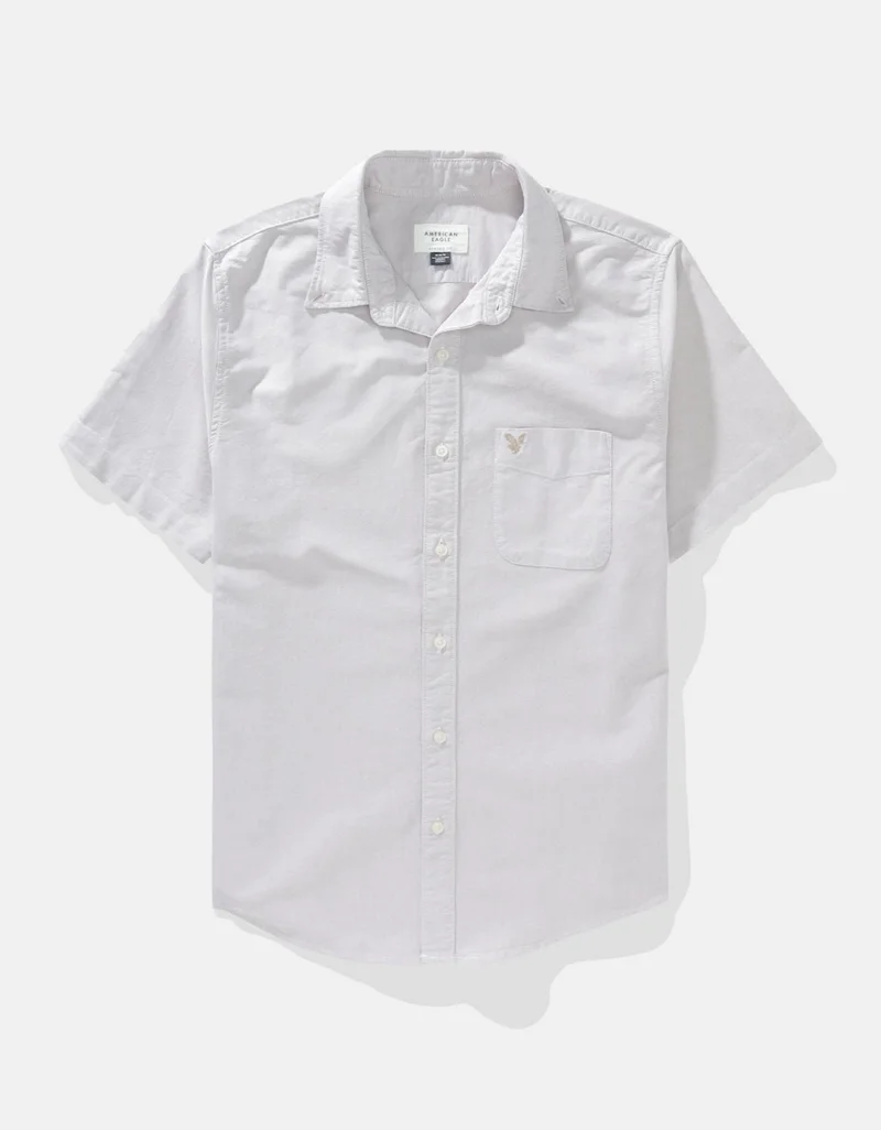 American Eagle AE Short-Sleeve Classic Fit Button-Up Shirt