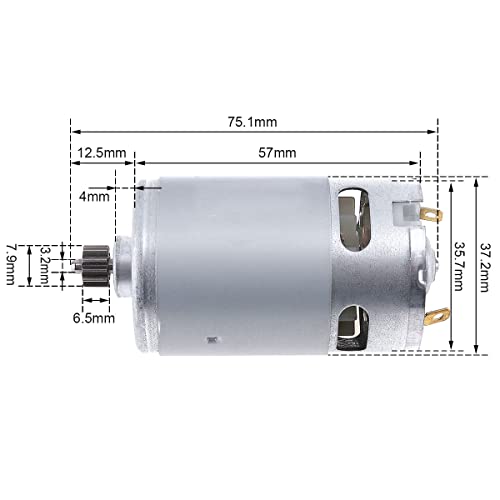 ChgImposs RS550 12V 19500 RPM DC Motor with Single Speed 9 Teeth and High Torque Gear Box for Electric Drill/Screwdriver - Image 2