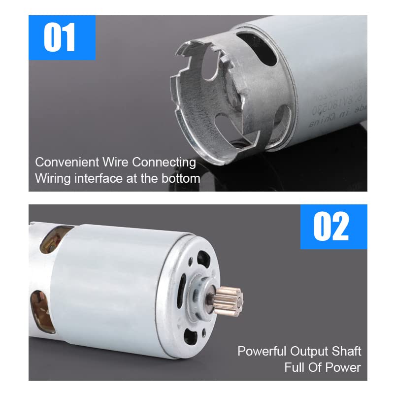 ChgImposs RS550 12V 19500 RPM DC Motor with Single Speed 9 Teeth and High Torque Gear Box for Electric Drill/Screwdriver - Image 5