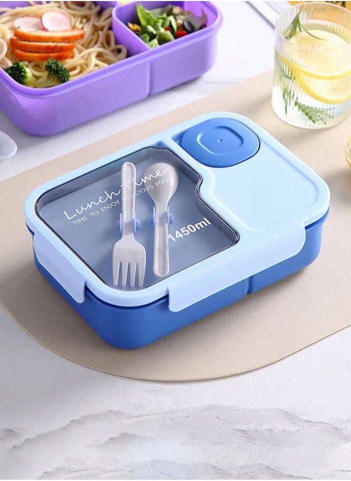 Lunch Box with Spoon&Fork, 1450ml Capacity, 3 Compartments, Microwave Safe, Multiple Colors - pzsku/ZD2B3B5B7F1E2D420E253Z/45/_/1735691799/6ba9e87c-0dd8-454c-8653-2dfe3b44a917