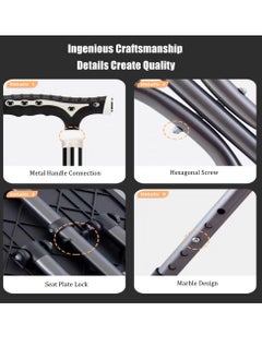 Cool Baby COOLBABY Folding Cane with Seat Height Adjustable with Magnetic Stone Massage Cane Stool Portable Folding Cane Chair Aviation Aluminum Alloy Material  - Image 4