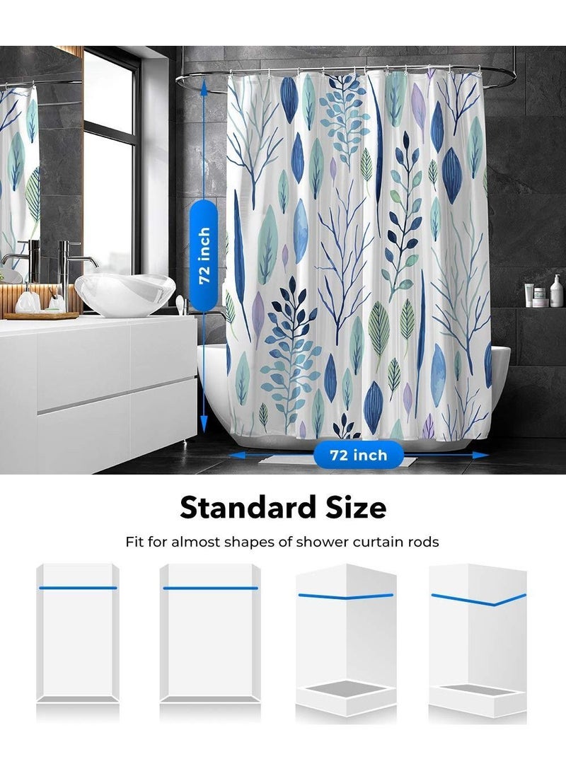 SYOSI Shower Curtains Floral Curtain Leaf Plants Tropical Curtain,Waterproof Fabric for Bathroom 72x72 Inch - Image 5
