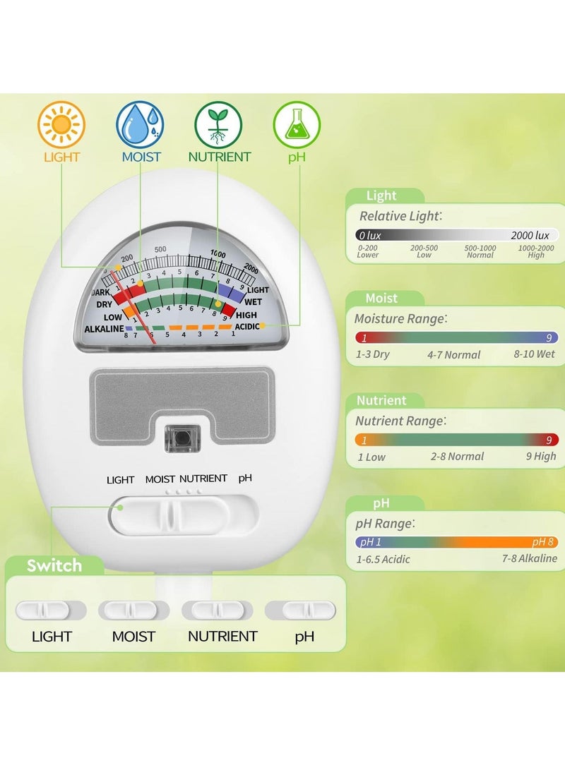 كابتن تيك Soil Moisture Meter, Plant Water Monitor 4-in-1 Soil pH Tester, Soil Moisture/Light/Nutrients for Gardening, Lawn, Farming, Indoor & Outdoor Plants Use - Image 2