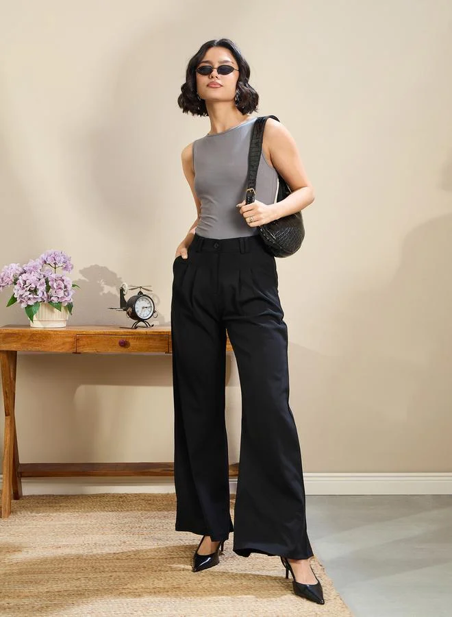 SASSAFRAS Sassafras Grey Jersey Sleeveless Ruched Crop Top