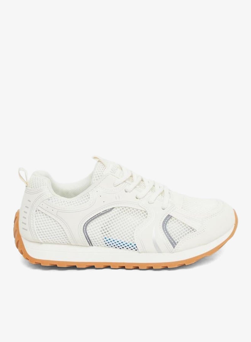Styli Active Women White Mesh Sneakers - Image 2