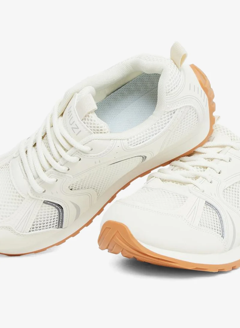 Styli Active White Women White Mesh Sneakers for Women | Best Price UAE