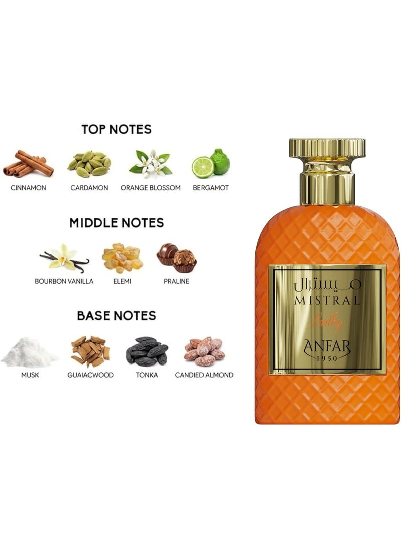 عنفر أنفار ميسترال إرثي أو دو بارفان 100 مل – عطر حمضي حار للجنسين يدوم طويلاً مع القرفة والهيل والبرغموت - Image 3