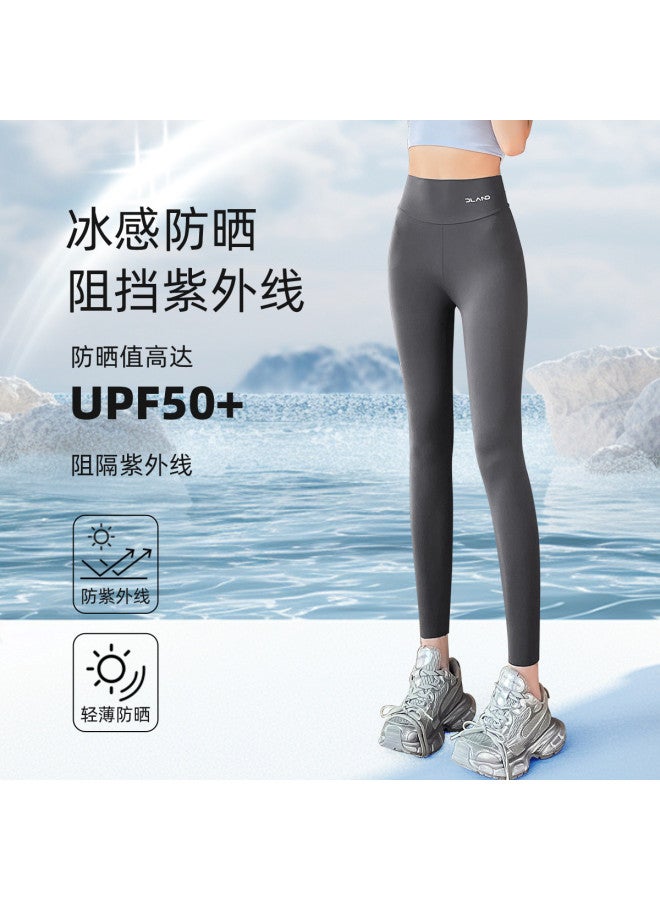 PLANDOO Ultra-Thin Shark Leggings For Women, Summer Yoga High-Waisted Lifting Outerwear Milk-Skin Base Layer Riding Barbie Pants - Image 5