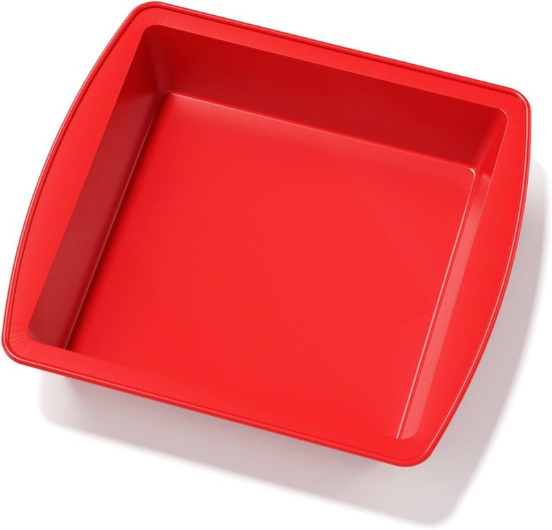 saphe 8 inch Silicone Square Cake Pan Nonstick Silicone Cake Molds, Brownie baking molds for Brownie, Cake, Bread, Pie and Lasagna (1 packs) (1) - Image 1