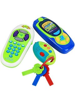 Click N' Play Pretend Play Cell Phone Tv Remote & Car Key Accessory Playset For Kids With Lights Music & Sounds (Set Of 3)  - Image 4