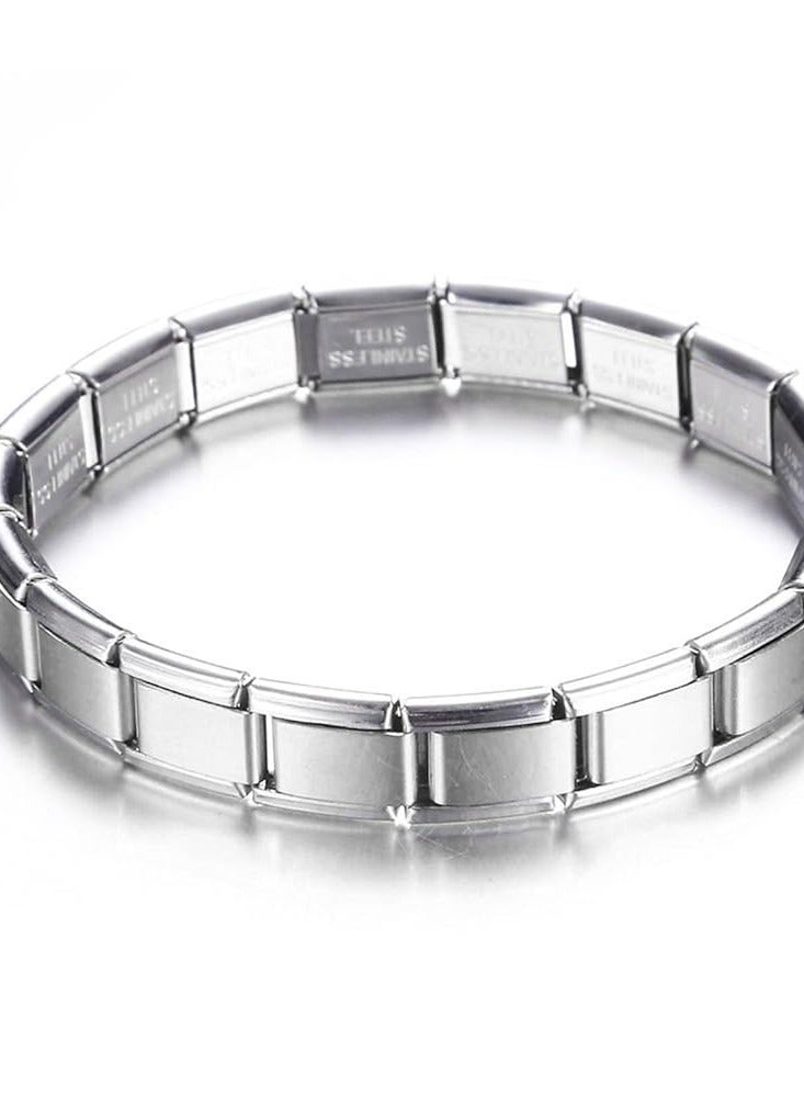لاكجيريا سوار مرن من الفولاذ المقاوم للصدأ باللون الفضي - هدية مثالية لعيد الحب للرجال والنساء - Image 3