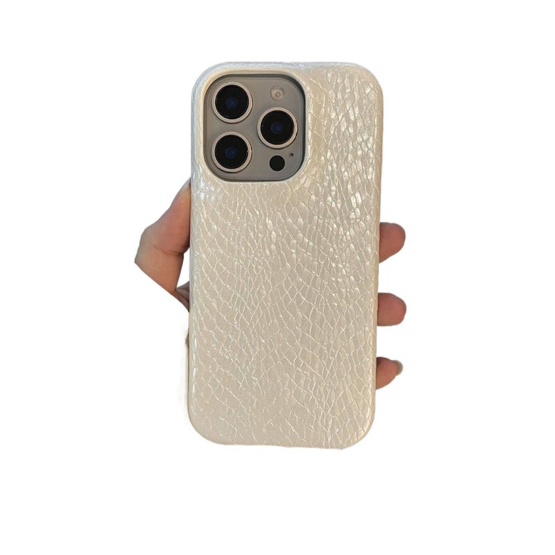 غطاء واقي بملمس جلد لـ iPhone 16 / 16 Plus / 16 Pro / 16 Pro Max مع نقش أفعواني كريستالي ومقاومة السقوط مع مقاوم للصدمات مع تصميم نصف مغلف باللون وردي للعائلة أثناء التنقل - Image 4