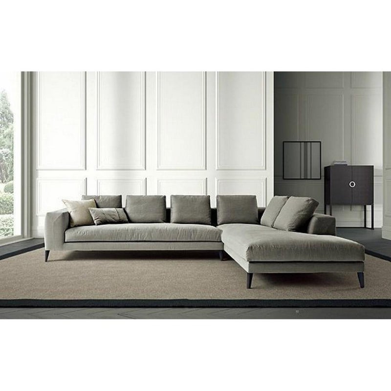 Betak Corner sofa made of Swedish wood, Thai MDF, and gray linen - 320 x 200 x 80 x 80 cm - Image 1