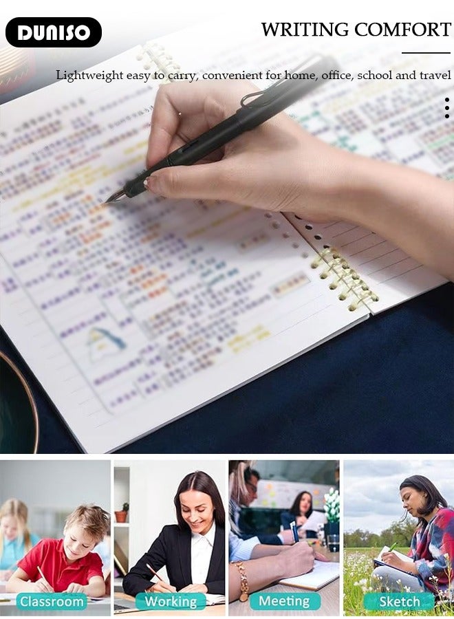 DUNISO A5 Binder Cover Notebook,Refillable Notebook Round Ring Binder with Stretch Buckle and Horizontal Core 60 Pieces, Waterproof and Durable Notebook Protector for School Home Office - Image 3