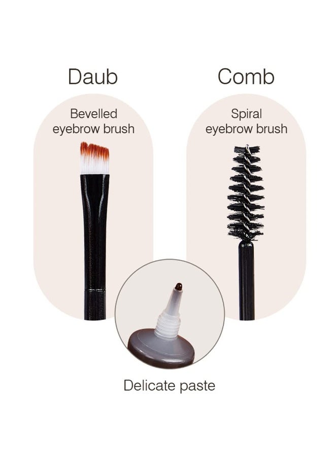 BINGBRUSH ماسكارا حواجب سميكة ملونة مع فرشتي حواجب، تشكيل سريع للحواجب، مقاومة للماء، مقاومة للنقل، مجموعة تلوين الحواجب - خالية من القسوة - بني فاتح متوسط (عبوتان) (03 رمادي) - Image 3
