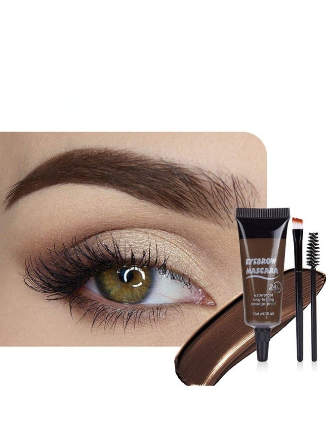 BINGBRUSH ماسكارا حواجب سميكة ملونة مع فرشتي حواجب، تشكيل سريع للحواجب، مقاومة للماء، مقاومة للنقل، مجموعة تلوين الحواجب - خالية من القسوة - بني فاتح متوسط (عبوتان) (03 رمادي) - Image 1