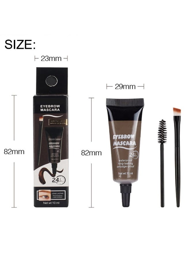 BINGBRUSH ماسكارا حواجب سميكة ملونة مع فرشتي حواجب، تشكيل سريع للحواجب، مقاومة للماء، مقاومة للنقل، مجموعة تلوين الحواجب - خالية من القسوة - بني فاتح متوسط (عبوتان) (03 رمادي) - Image 5