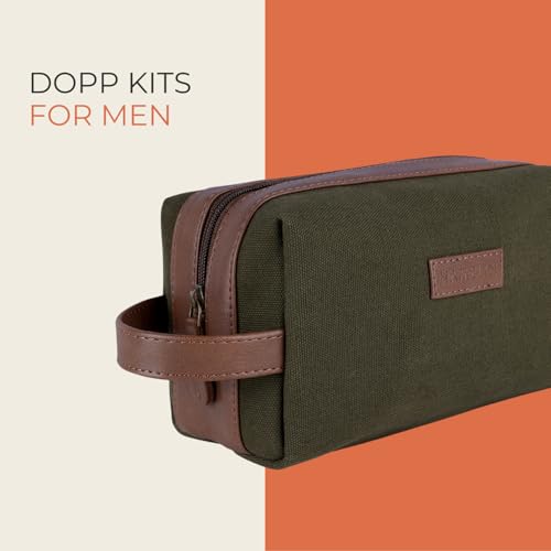 Hamelin Toiletry Bag Shaving Kit Organiser | Travel Friendly Shaving & Makeup Pouch | Toiletry Kit for Men and Women | Dopp Kit | All in One Organizer for Beauty Essentials | Toiletry Case-Olive - Image 2