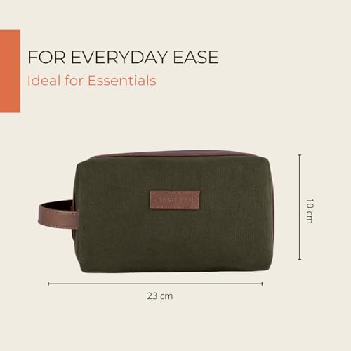 Hamelin Toiletry Bag Shaving Kit Organiser | Travel Friendly Shaving & Makeup Pouch | Toiletry Kit for Men and Women | Dopp Kit | All in One Organizer for Beauty Essentials | Toiletry Case-Olive - Image 3