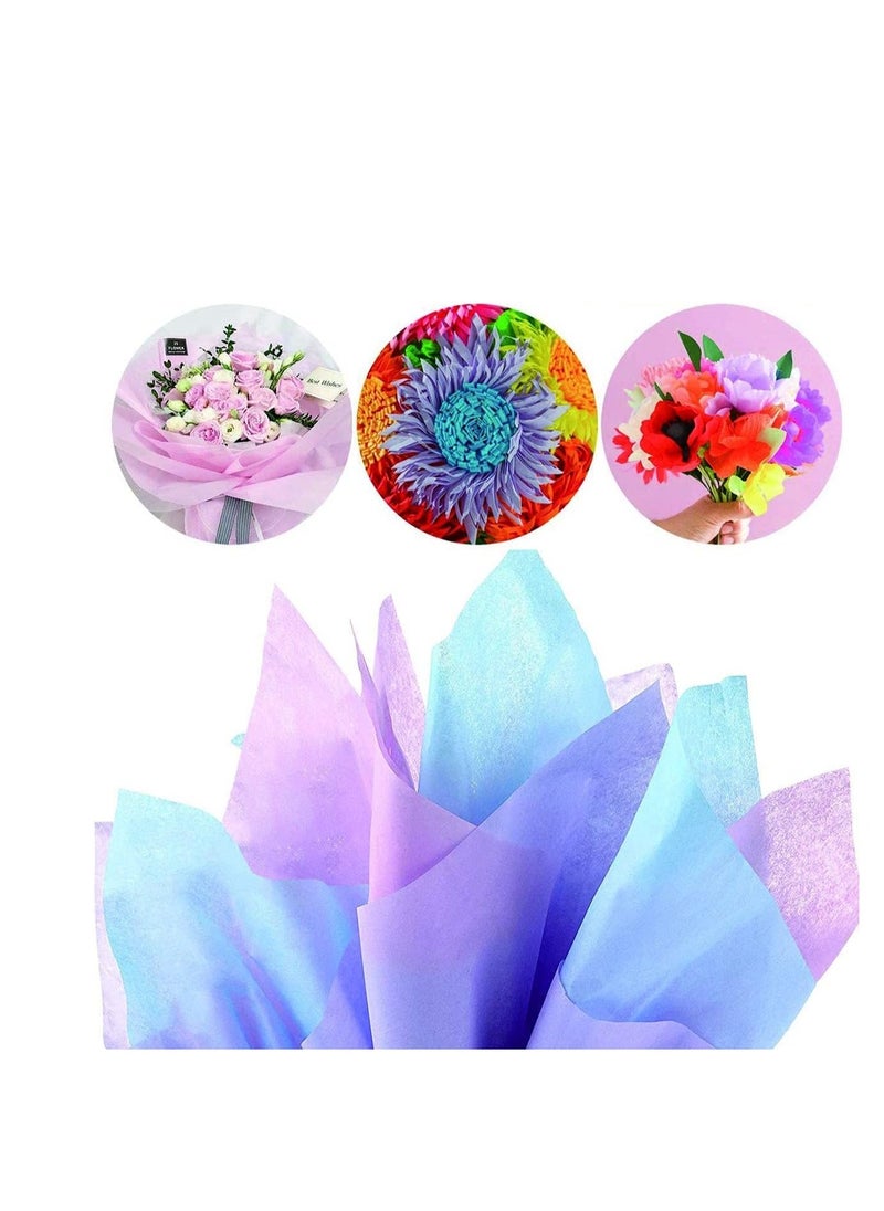 FLAMINGO Gift Wrapping Tissue Paper, 10 Sheets Tissue Paper Breathable Flower Wrapping Lining Paper Square Solid Color Bouquet Paper Art Tissue for Packaging Craft Project Flower Making, 50cmx75cm 10different colour  - Image 1