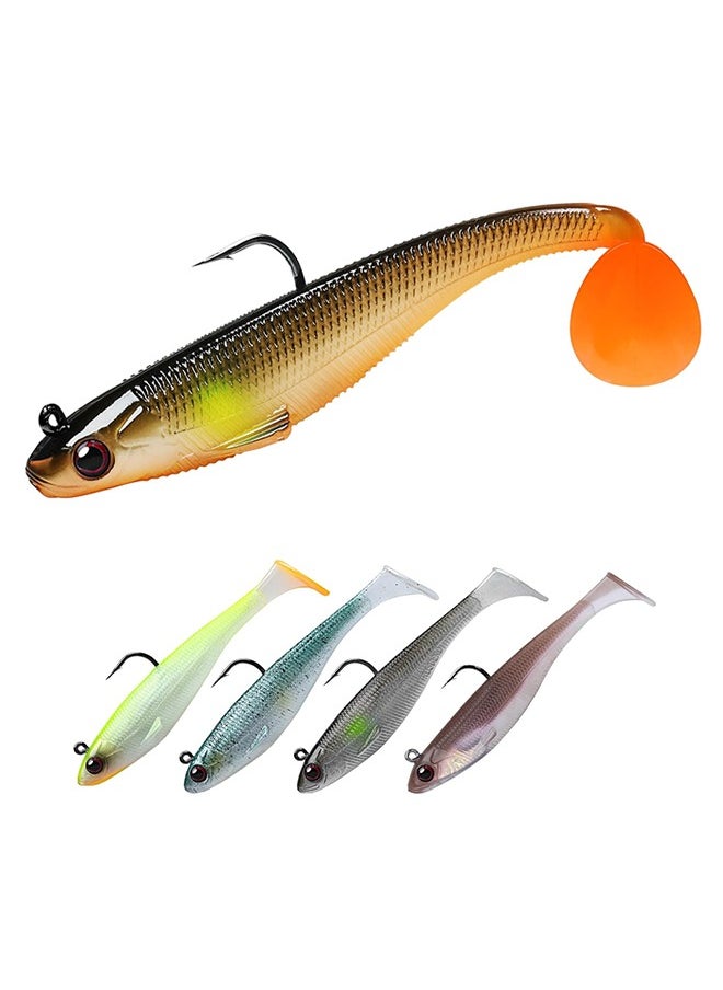 Polish'D - 5Piece Fishing Lure Minnow Set, Well-made Easy Catching Lures for Family Fishing, Great Action Swimbait with Spinner, All-conditions Fishing Gear for Bass Trout, Fishing Jigs - Image 1