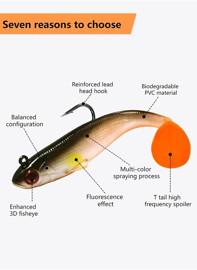 Polish'D - 5Piece Fishing Lure Minnow Set, Well-made Easy Catching Lures for Family Fishing, Great Action Swimbait with Spinner, All-conditions Fishing Gear for Bass Trout, Fishing Jigs - Image 1