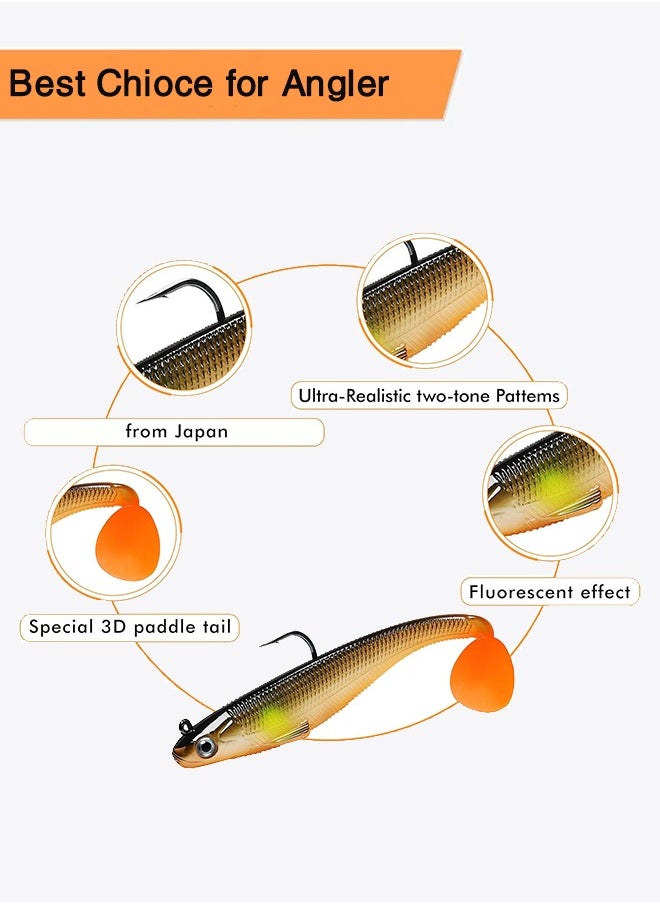 Polish'D - 5Piece Fishing Lure Minnow Set, Well-made Easy Catching Lures for Family Fishing, Great Action Swimbait with Spinner, All-conditions Fishing Gear for Bass Trout, Fishing Jigs - Image 1