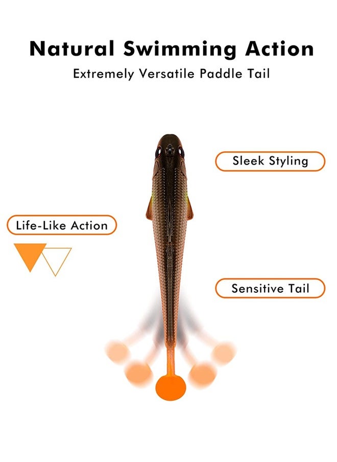 Polish'D - 5Piece Fishing Lure Minnow Set, Well-made Easy Catching Lures for Family Fishing, Great Action Swimbait with Spinner, All-conditions Fishing Gear for Bass Trout, Fishing Jigs - Image 1