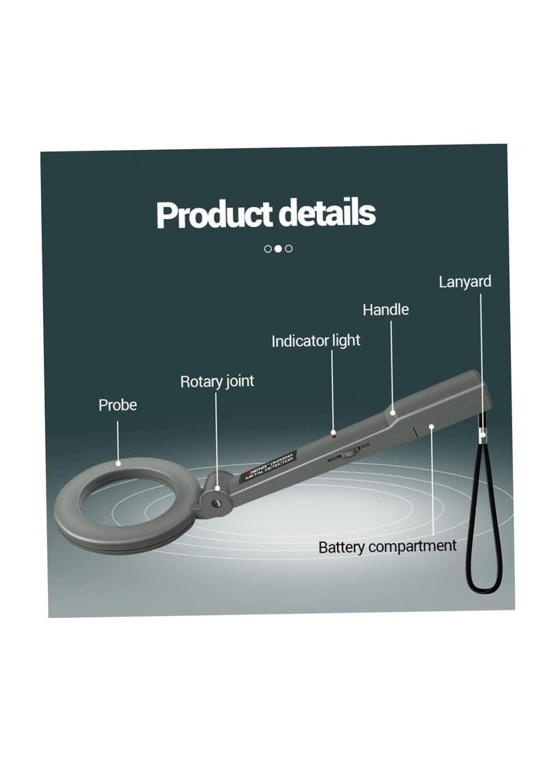 Metal Detector Handheld Pin Pointer Wand Handheld Metal Detector Wand Metal Detector Accessories Small Metal Detector Treasure Hunting Tool Handheld Search Treasure Finder Black