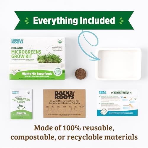 Back to the Roots Organic Microgreens Grow Kit with Ceramic Planter, Expandable Soil, Organic Seeds, and Germination Lid - Image 4