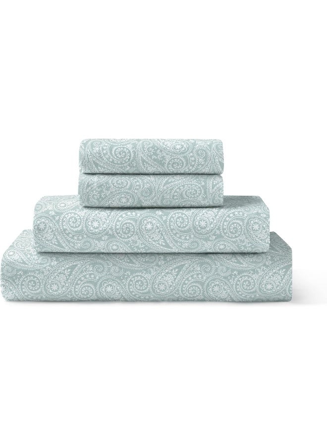 Brielle Home Flannel Sheet Set Cotton Soft Warm & Cozy Modern Chic with Elastic Deep Pockets, California King, Steel Grey - Image 5