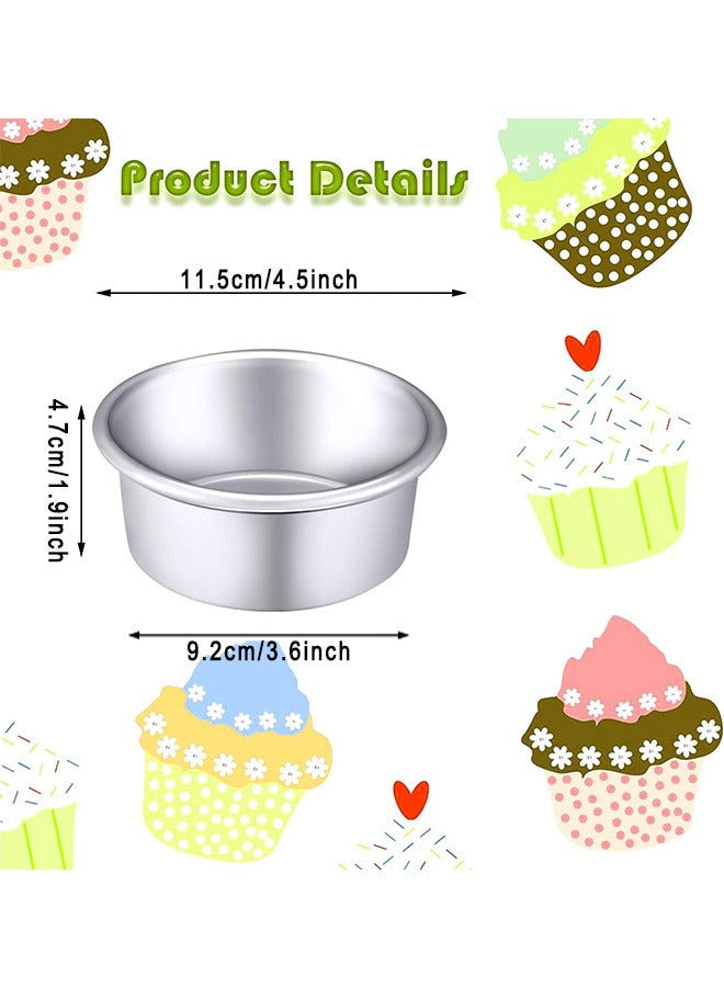 قوالب كيك دائرية غير لاصقة قوالب خبز دائرية للجبن لمستلزمات خبز الحفلات المنزلية ، صواني كيك دائرية بقاعدة قابلة للإزالة 4 قطع 4 بوصة - Image 2