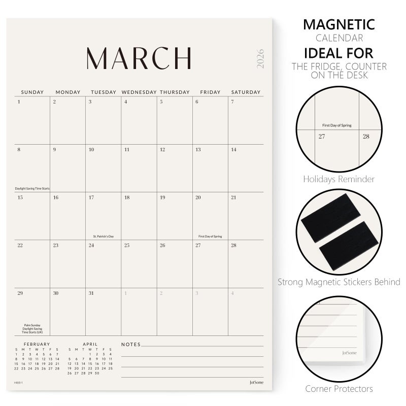 Jotsome Magnetic Calendar for Refrigerator 2026-2027, Monthly Fridge Calendar From Now to June 2027 14x10 inch, Easy Organizing (Vertical) - Image 3
