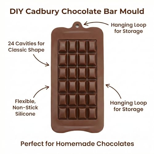 Stewit® Silicone Bar Chocolate Mould Break Apart Choc Block Mould, Chocolate Color (Pack of 1) - Image 5