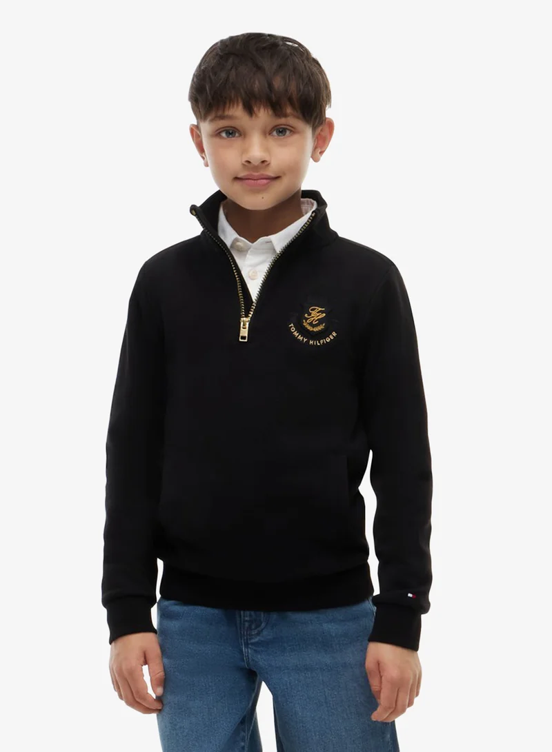 Tommy Hilfiger Logo Badge Quarter-Zip Sweatshirt