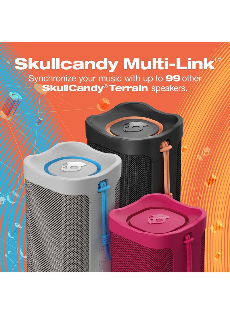 Skullcandy Terrain XL Wireless Bluetooth Speaker - IPX7 Waterproof Portable Speaker, 18 Hour Battery, Nylon Wrist Wrap, True Wireless Stereo White - Image 5